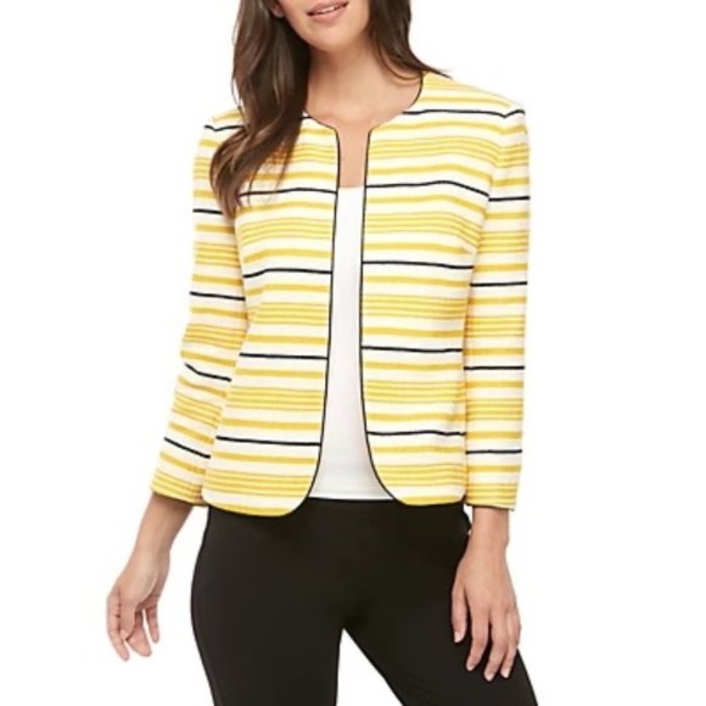 Anne Klein Striped Tweed Jacket